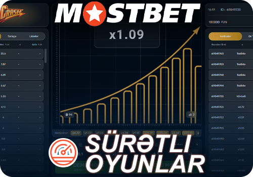 Mostbet kazinosunda sürətli oyunlar oynayın